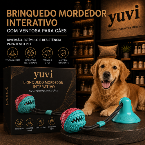Brinquedo Mordedor Interativo com Ventosa Para Cães