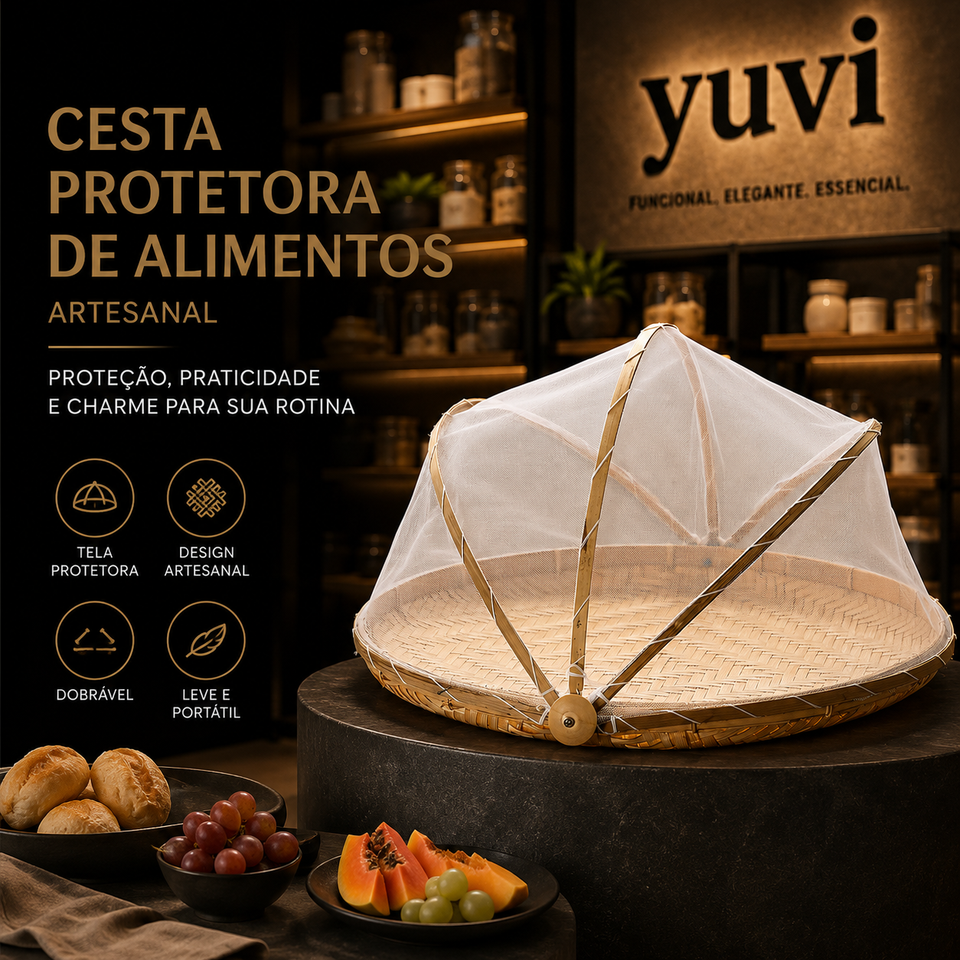 Cesta Protetora de Alimentos Artesanal