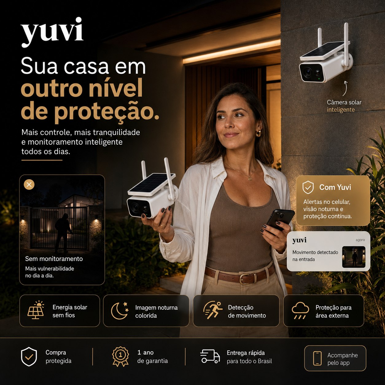 Sentinel Solar Pro™ – Câmera Solar Inteligente 4G - Monitoramento Inteligente 24 Horas