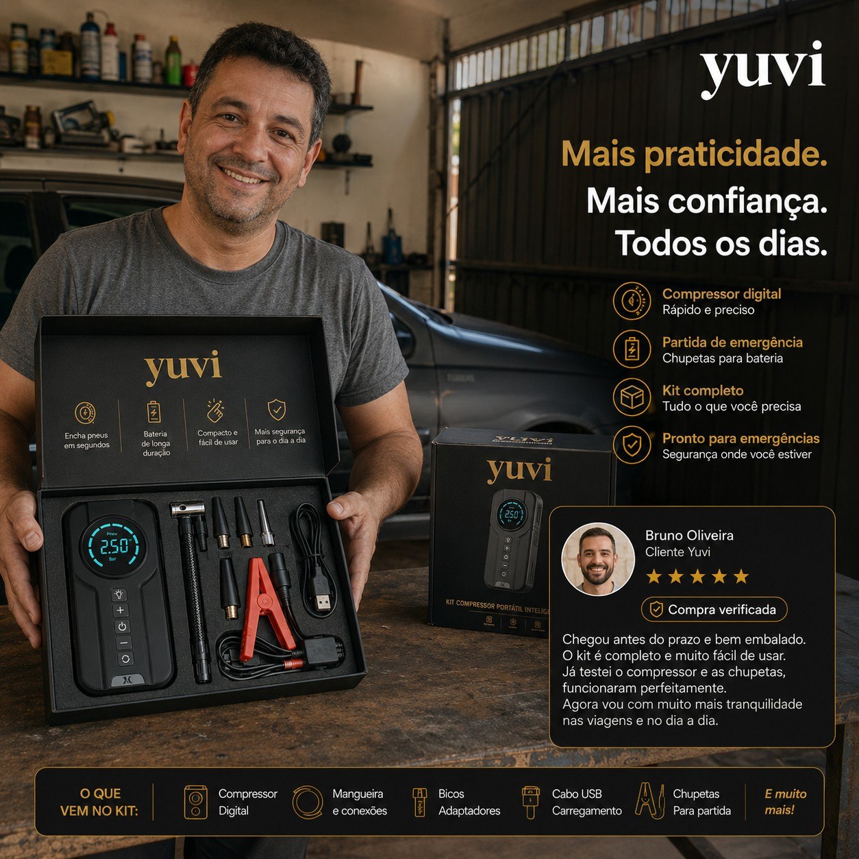 AirForce Pro™ – Compressor Portátil Inteligente (Compre 1 e Leve 2)