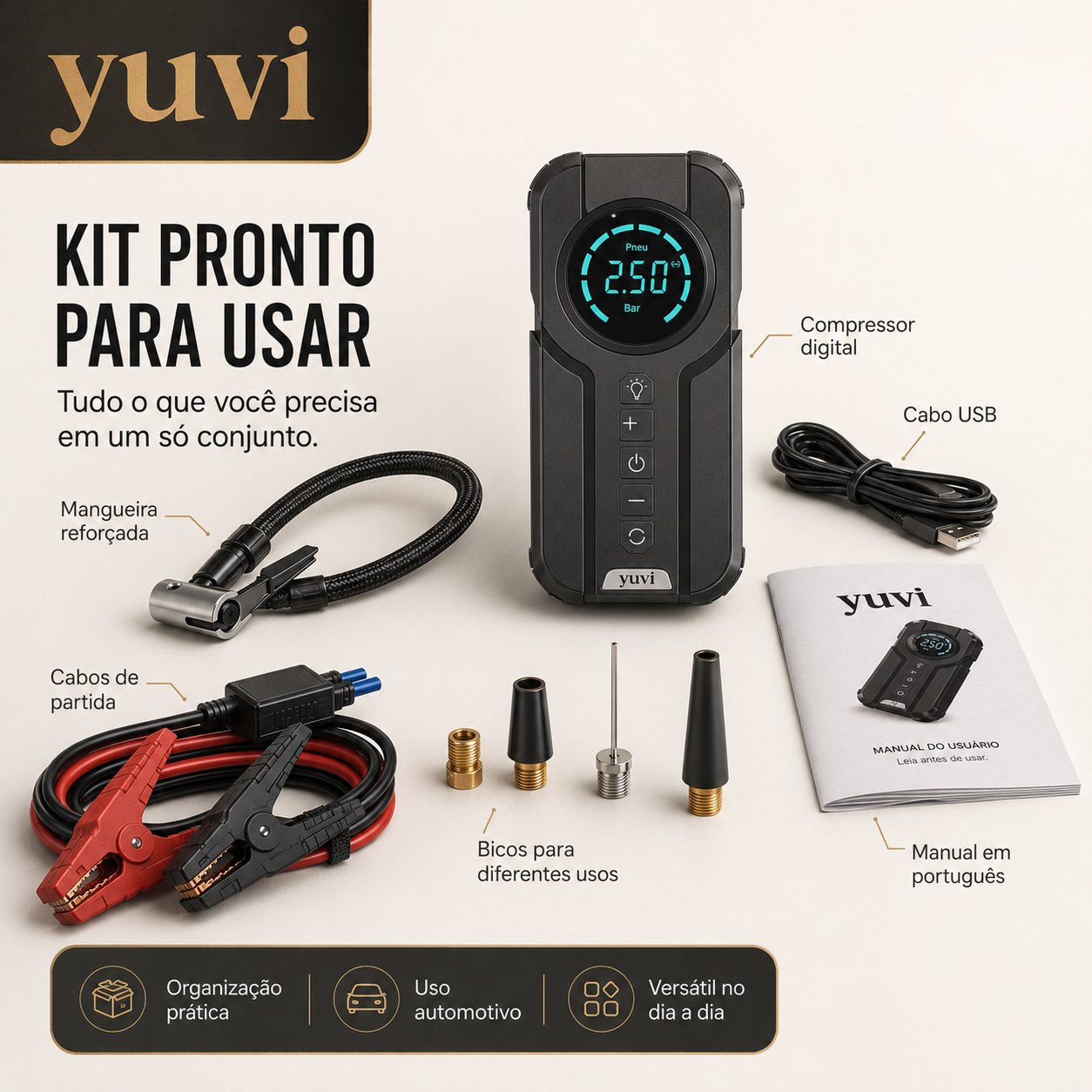 AirForce Pro™ – Compressor Portátil Inteligente (Compre 1 e Leve 2)