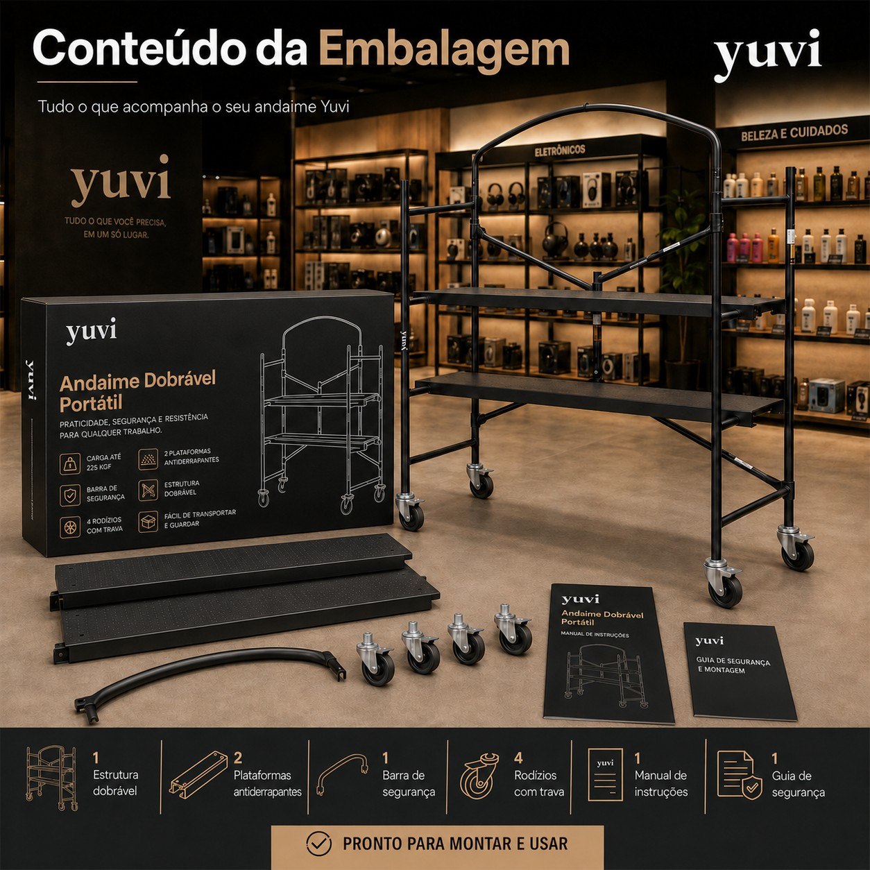 Yuvi TitanFold™ Andaime Dobrável Profissional