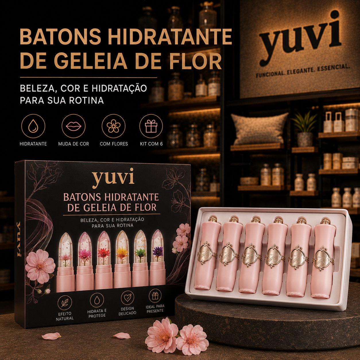 Batons Hidratante de Geleia de Flor